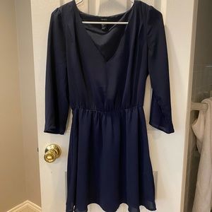 F21 Long Sleeve Navy Blue Dress